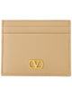 Valentino Garavani Nude Card Holder With Gold Logo