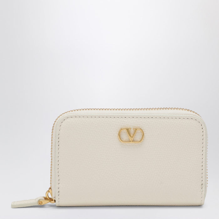 Valentino Garavani Vlogo Signature Zip Wallet Ivory