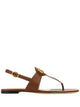 Valentino Garavani Brown Flat Sandal With Heel Strap