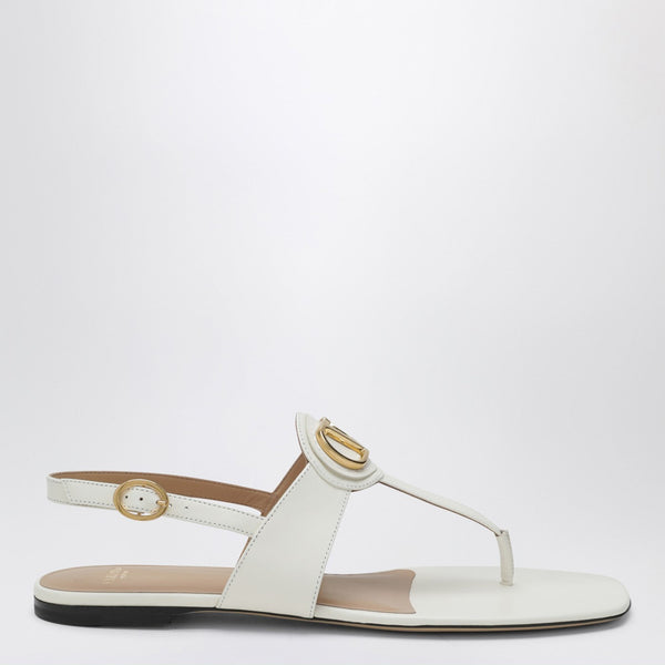 Valentino Garavani Ivory Vlogo Signature Thong Sandals