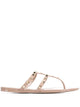 Valentino Garavani Flat Rubber Sandal Nude With Gold Studs