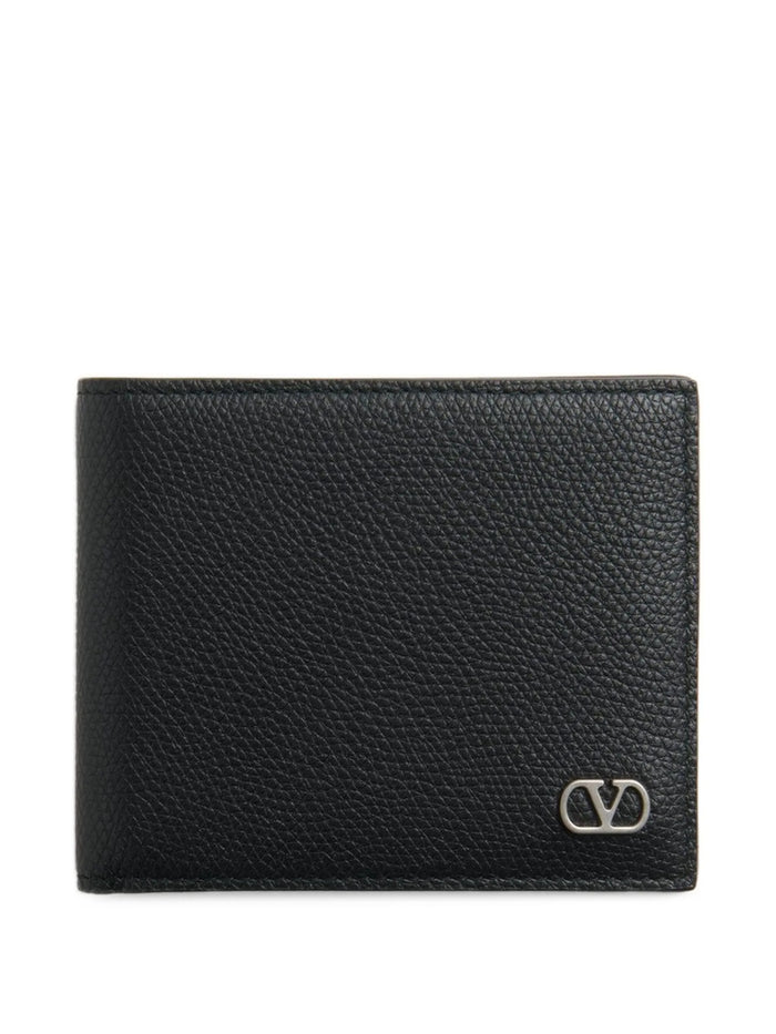 Valentino Vlogo Signature Billfold Black Leather Wallet
