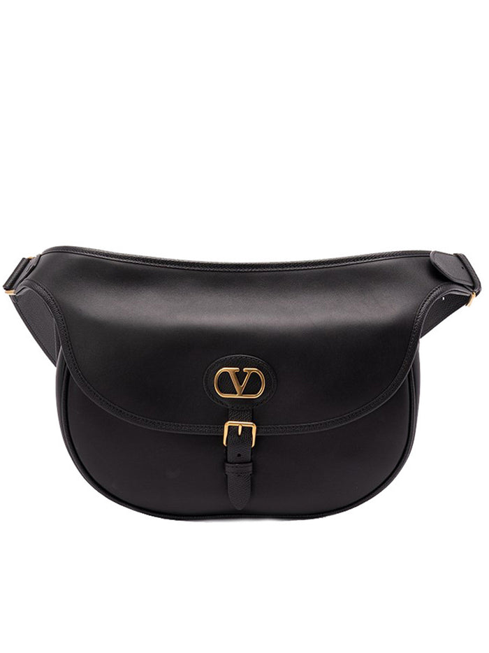 Valentino Black Leather Belt Bag