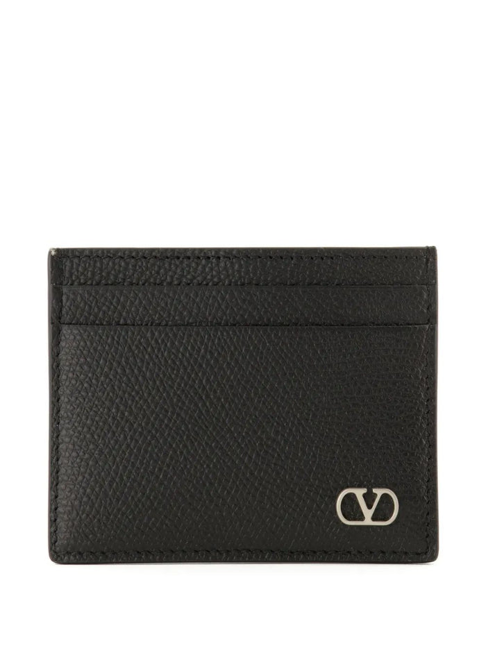 Valentino Black Leather Card Holder