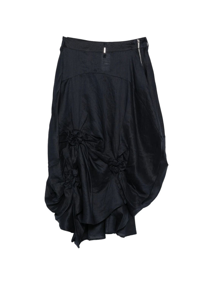 High High Zip-Up Midi Skirt