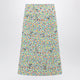 Valentino Multicolored Pleated Silk Midi Skirt