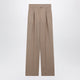 Valentino Mud-Colored Pinstripe Wool Trousers