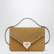 Valentino Garavani Rockstud Havana Small Crossbody Bag In Beige Suede