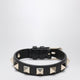 Valentino Garavani Black Leather Rockstud Bracelet With Gold-Tone Studs