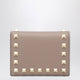 Valentino Garavani Rockstud Wallet In Powder Pink Leather