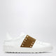 Valentino Garavani Rockstud Untitled Trainers In White Leather/Beige Havana