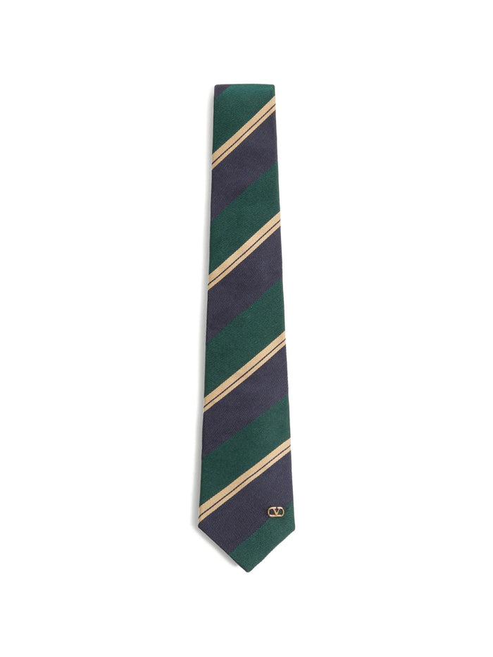 Valentino Garavani Valentie Jacquard Regimental Silk Tie