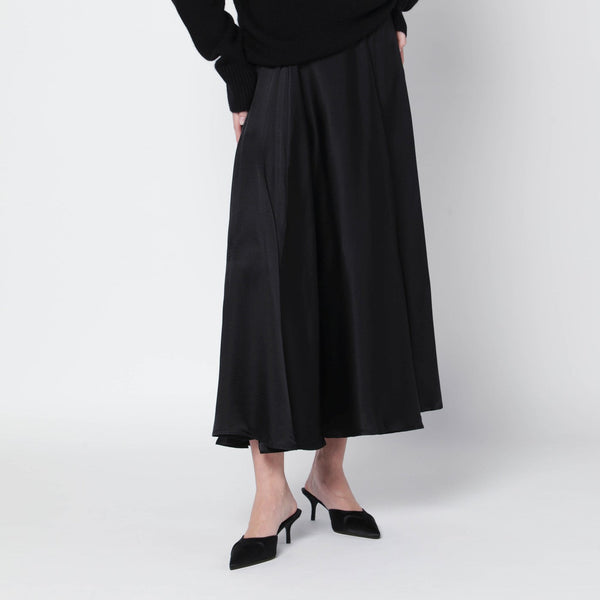 Anine Bing Black Christina Silk-Blend Midi Skirt