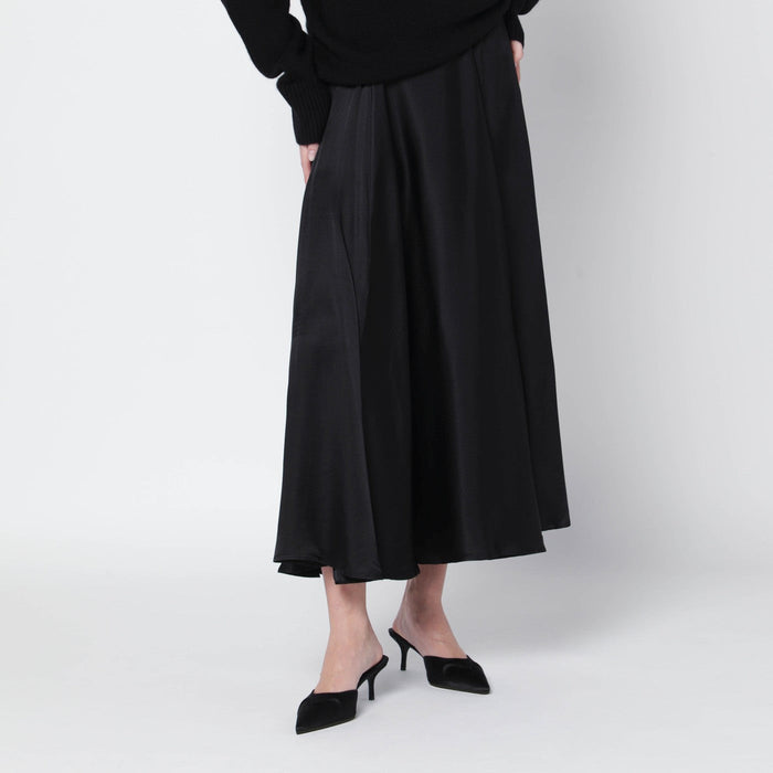 Anine Bing Black Christina Silk-Blend Midi Skirt