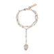 Alexander Mcqueen Pale Gold Strass Skull Bracelet