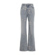 Alexander Mcqueen Blue Midwash Distressed Flared Jeans