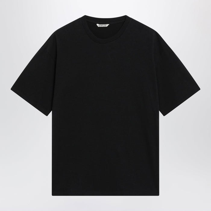 Auralee Black Cotton Crewneck Tshirt