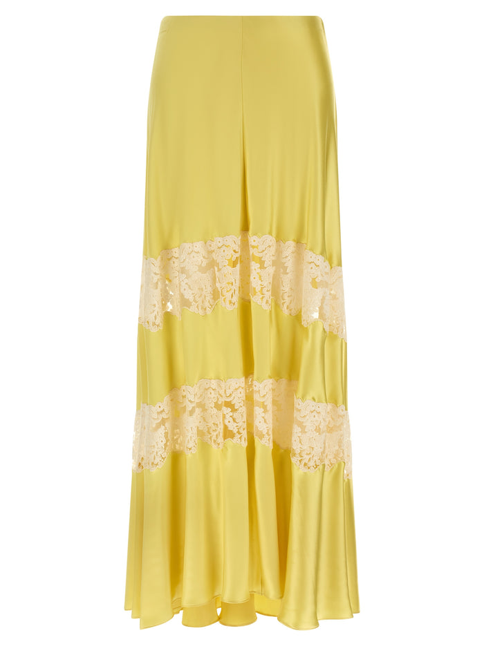 Alberta Ferretti Lace Insert Skirt