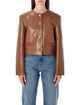 Anine Bing Anine Bing Cropped Leather Jacket Cognac