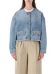 Anine Bing Blanche Denim Round Neck Jacket