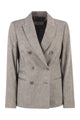 Peserico Double-Breasted Blazer In Linen And Wool Blend