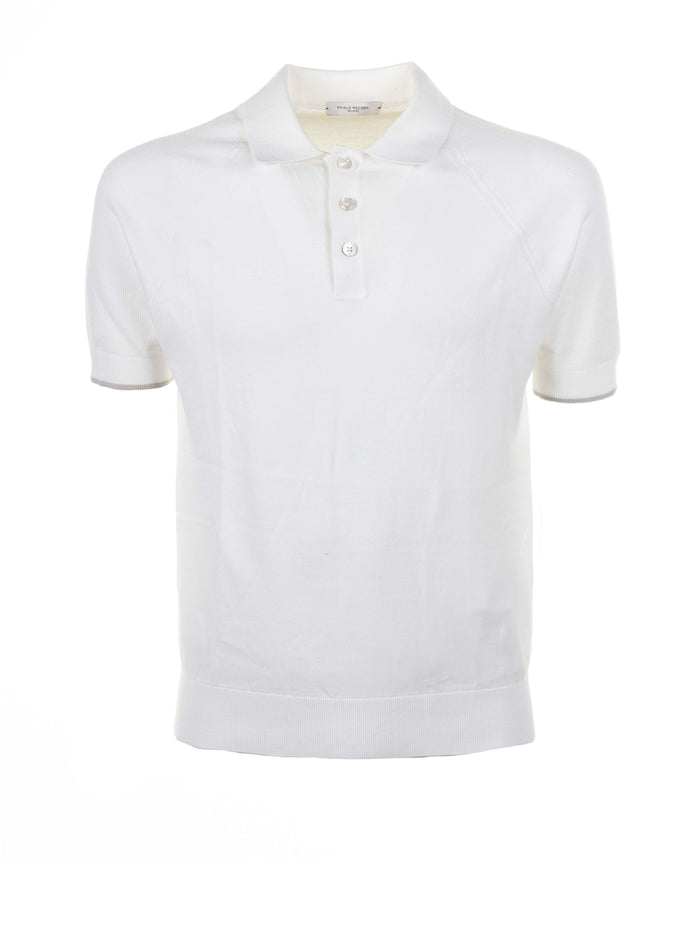Paolo Pecora White Short-Sleeved Polo Shirt In Cotton
