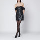 Anine Bing Colleen Black Faux Leather Mini Dress