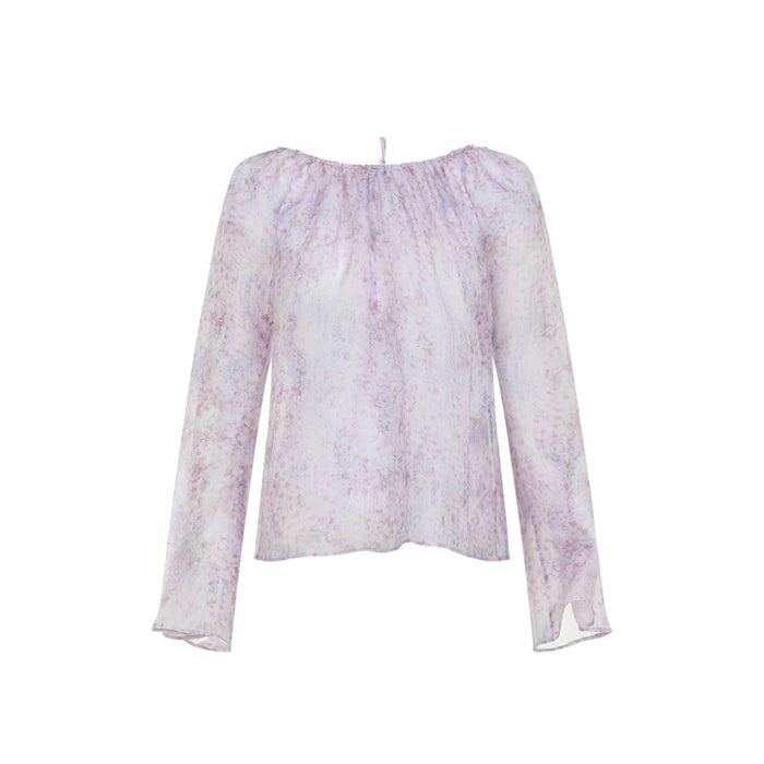 Alberta Ferreti Printed Organza Blouse