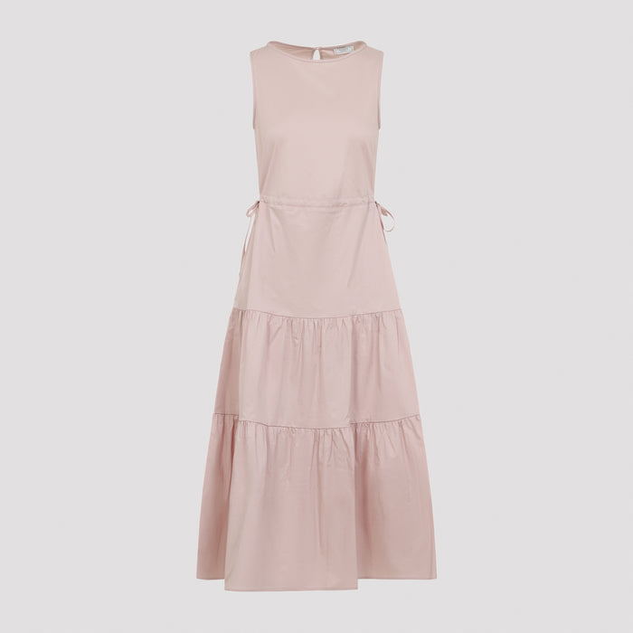 Peserico Sleeveless Midi Dress In Stretch Cotton