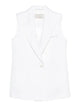 Peserico White Viscose Linen Gilet Jacket