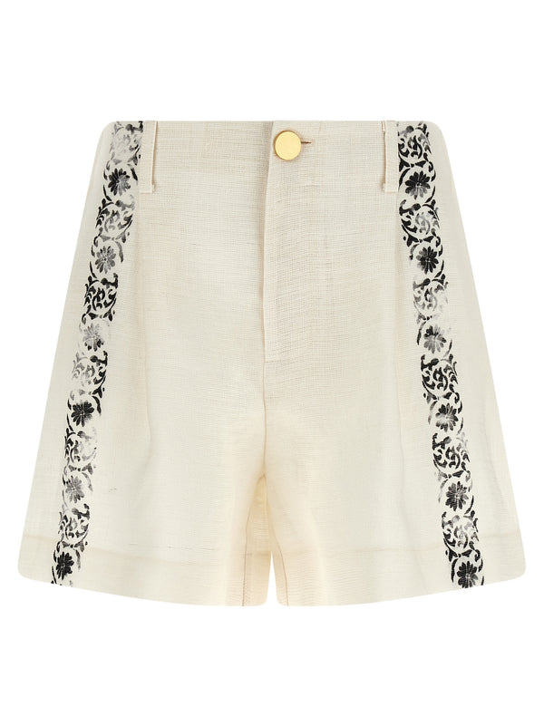 Alberta Ferretti 'Fortuny' Linen Shorts
