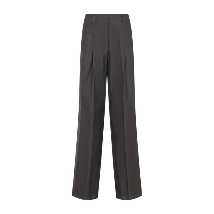 Peserico Grey Cotton And Silk Pants