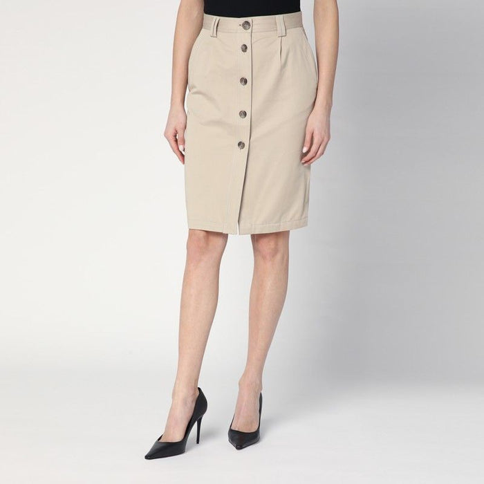Anine Bing  Beige Buttoned Pencil Skirt