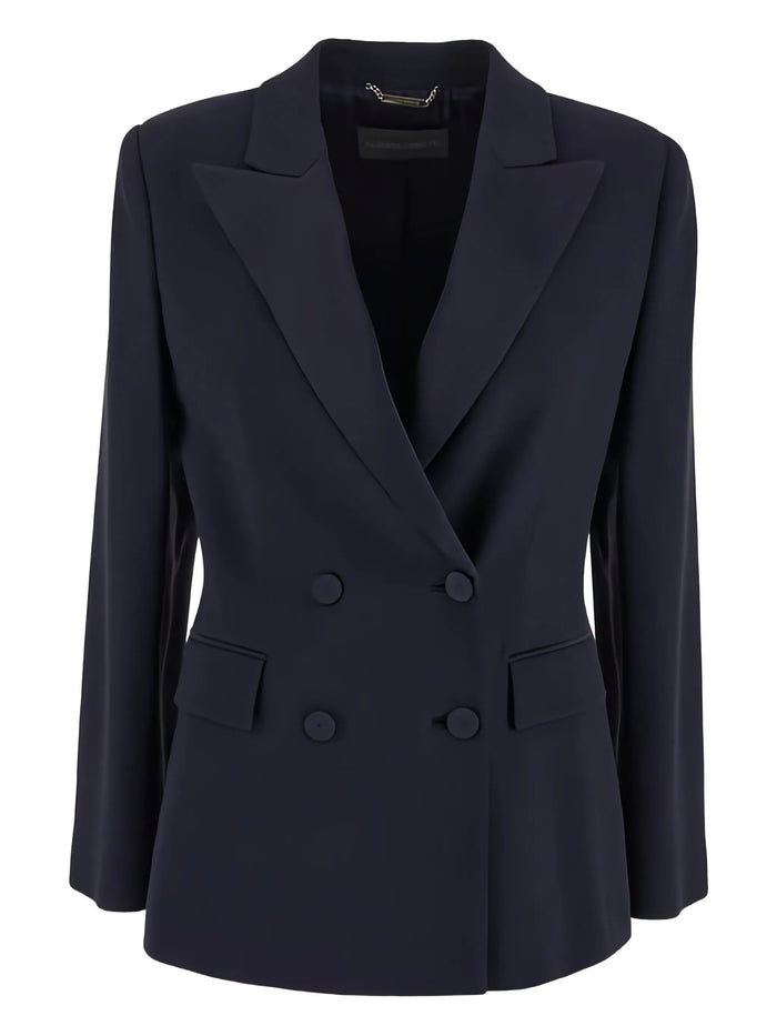 Alberta Ferreti Blue Enver Satin Blazer