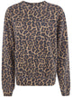 Anine Bing "Miles" Black And Brown Leopard Sweatshirt