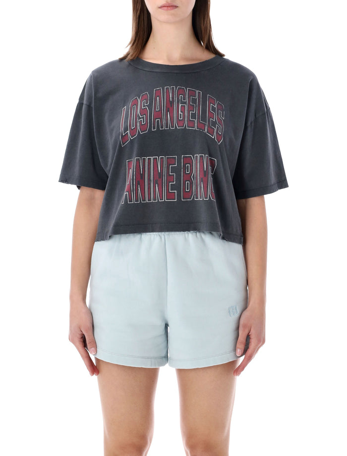 Anine Bing Anine Bing Johnny Cropped Graphic T-Shirt