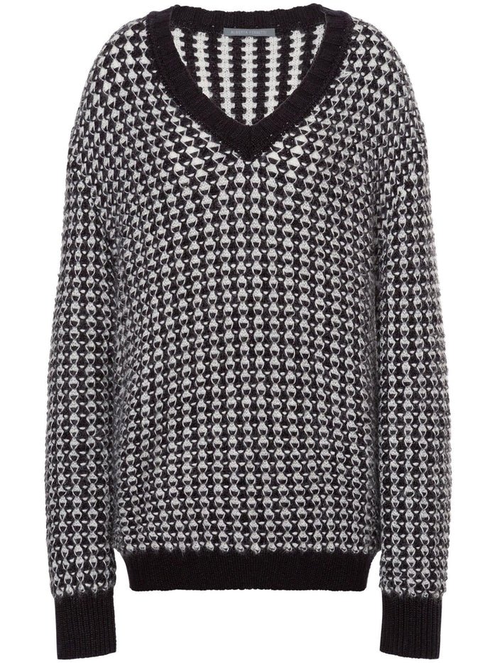 Alberta Ferreti Black Oversized Viscose Sweater