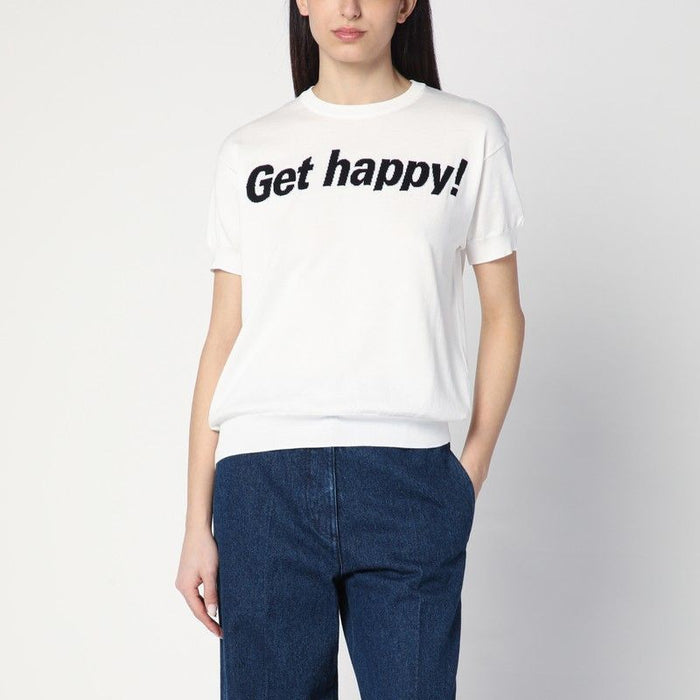 Moschino Couture  Get Happy White Cotton Sweater