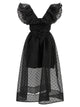 Ganni 'Black Organza Ruched' Dress