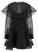 Ganni 'Black Organza Circle Collar' Dress