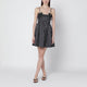 Ganni Black Satin Mini Dress With Polka Dots