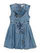 Ganni Flower Denim Puff Mini Dress