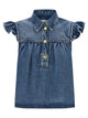 Ganni 'Denim Ruffle' Top