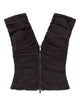 Ganni Black Sleeveless Top V-Neck Silver Zip