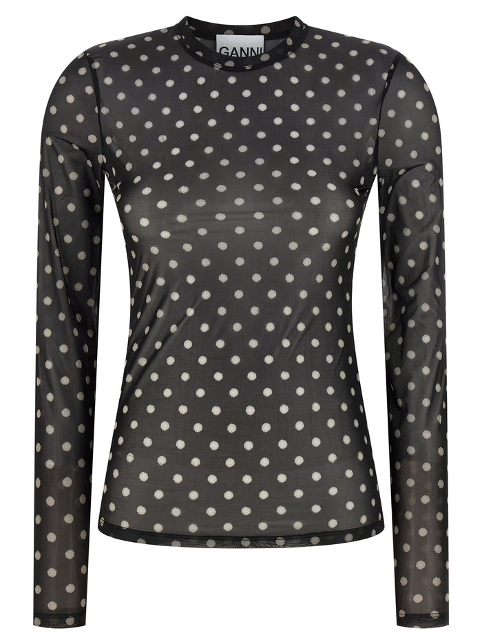 Ganni 'Printed Sheer' Sweater