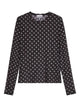 Ganni Printed Sheer Long-Sleeve Top