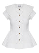Ganni Short Cotton Shirt With Ruffles
