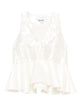 Ganni Satin Cloque Sleeveless Peplum Blouse