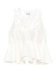 Ganni Satin Sleeveless Peplum Blouse