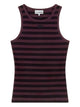 Ganni Chocolate Tank Top Black Stripes